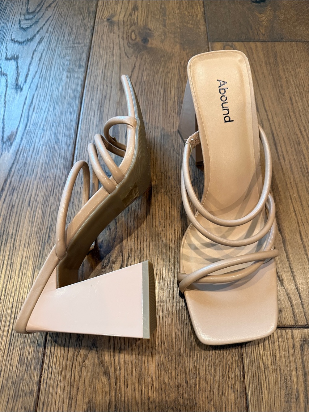 Abound Blush Strappy Square-Toe Block Heel Sandals, Size 11